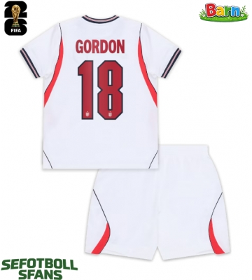 England Anthony Gordon #18 Hemmaställ Barn VM 2026 Kortärmad (+ Korta byxor)